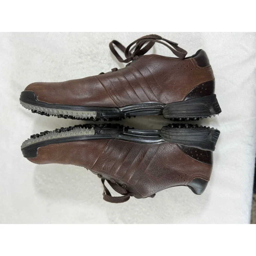Adidas Greenstar FitFoam ThinTech Golf Shoes Men's 10 Brown Leather Soft Spikes